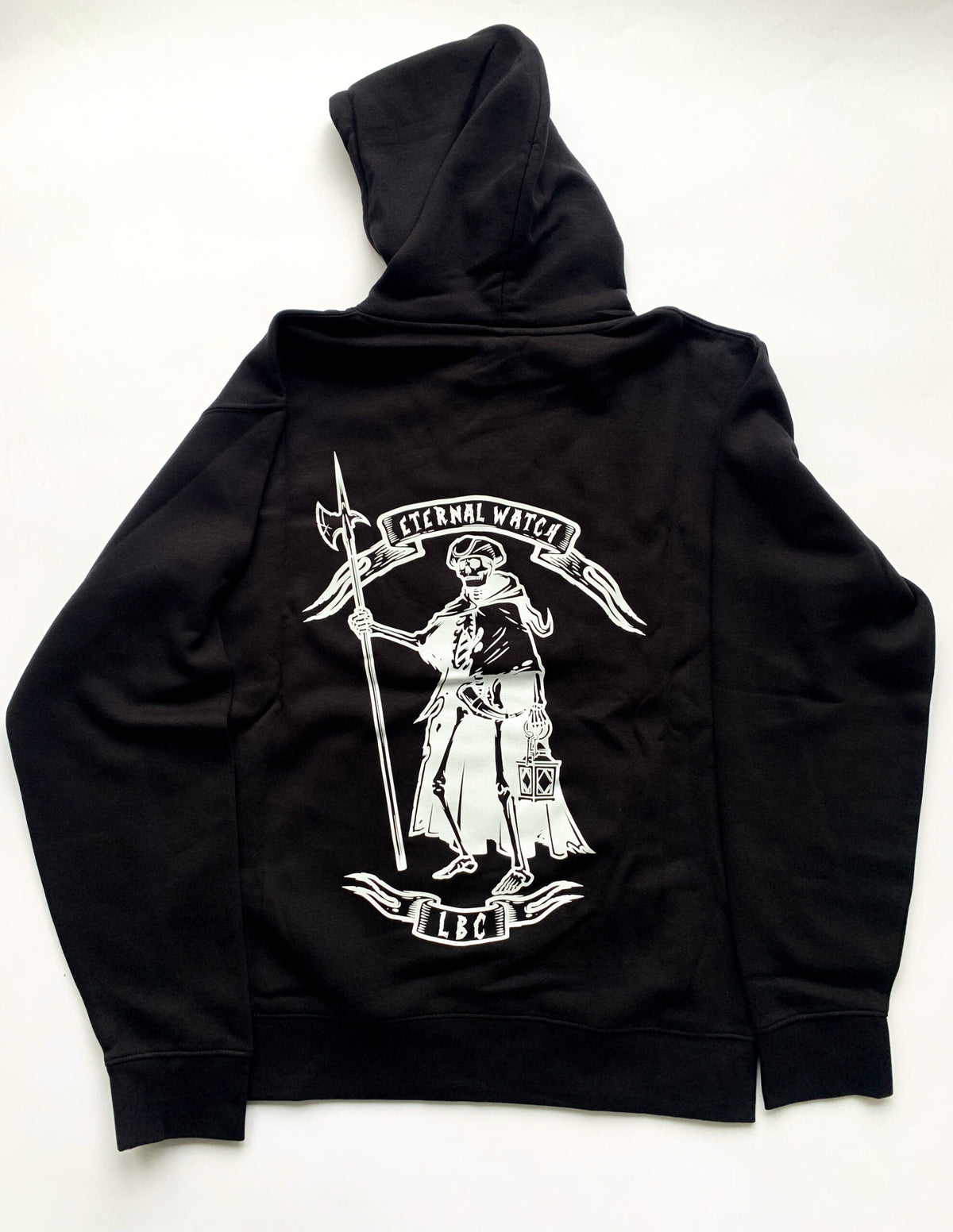 Lazy Bones Crew Eternal Watch Hoodie in Schwarz-Weiß