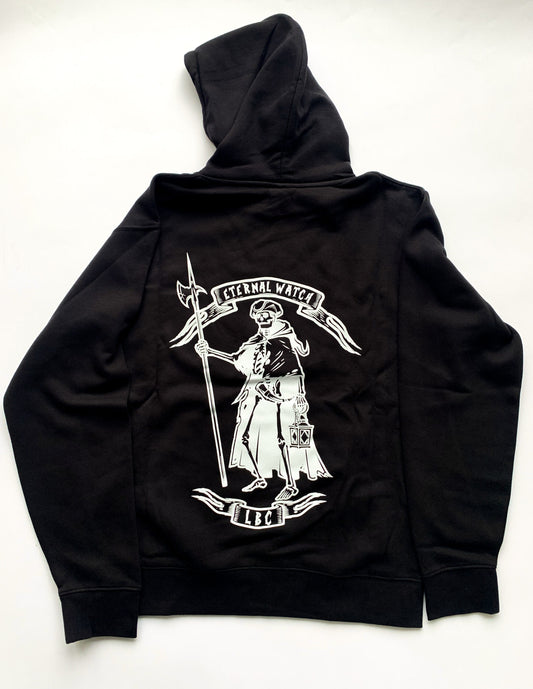 Lazy Bones Crew Eternal Watch Hoodie in Schwarz-Weiß