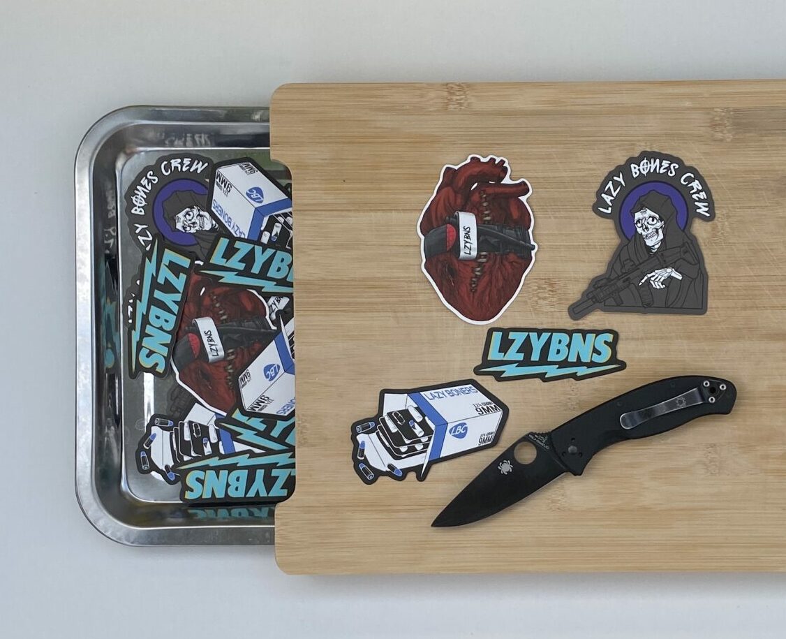 Lazy Bones Crew Logo Sticker Set mit allen Motiven